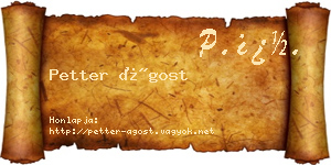 Petter Ágost névjegykártya